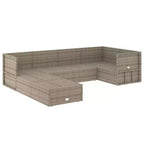 vidaXL - Set da Salotto da Giardino a 7 Pezzi - Divano Sezionale in Rattan Sintetico Grigio con Cuscini - Seduta Modulare da Esterno - Sedili Regolabili