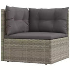 vidaXL - Set da Salotto da Giardino a 7 Pezzi - Divano Sezionale in Rattan Sintetico Grigio con Cuscini - Seduta Modulare da Esterno - Sedili Regolabili