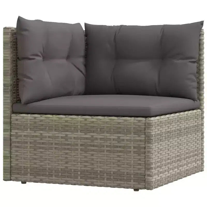 vidaXL - Set da Salotto da Giardino a 7 Pezzi - Divano Sezionale in Rattan Sintetico Grigio con Cuscini - Seduta Modulare da Esterno - Sedili Regolabili