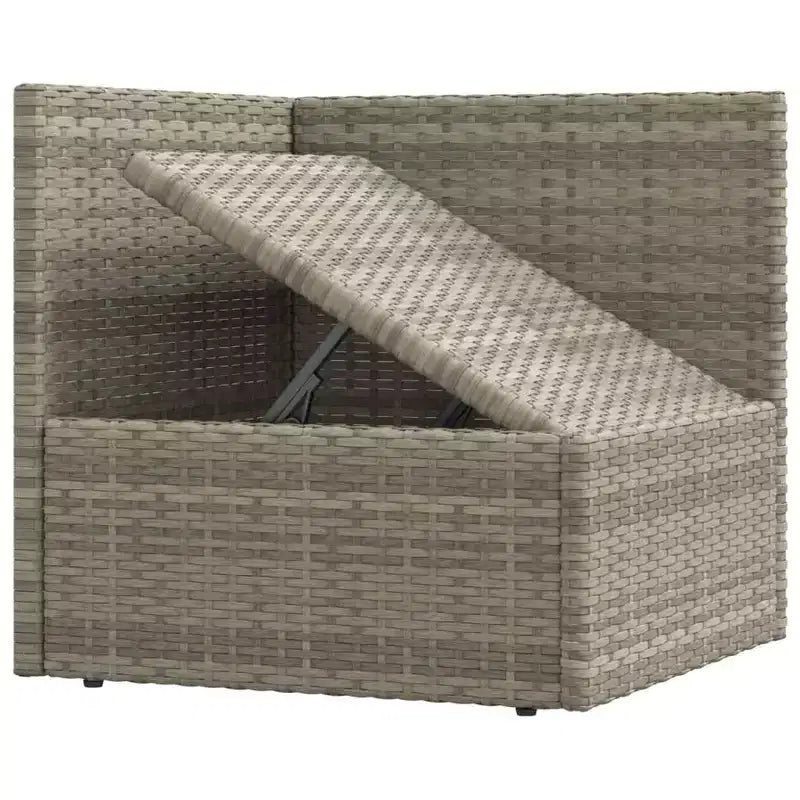 vidaXL - Set da Salotto da Giardino a 7 Pezzi - Divano Sezionale in Rattan Sintetico Grigio con Cuscini - Seduta Modulare da Esterno - Sedili Regolabili