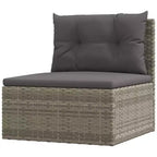 vidaXL - Set da Salotto da Giardino a 7 Pezzi - Divano Sezionale in Rattan Sintetico Grigio con Cuscini - Seduta Modulare da Esterno - Sedili Regolabili