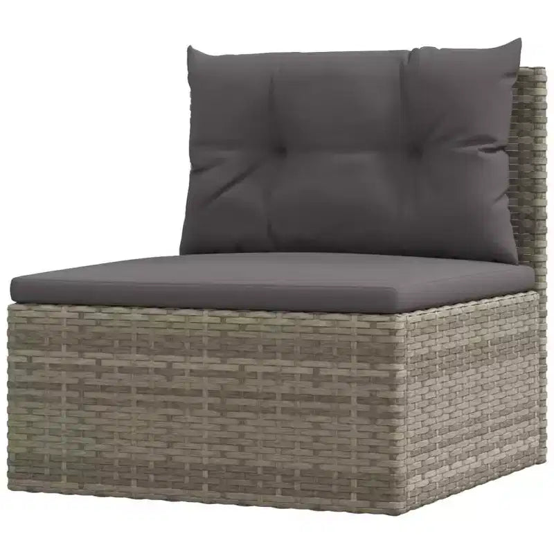 vidaXL - Set da Salotto da Giardino a 7 Pezzi - Divano Sezionale in Rattan Sintetico Grigio con Cuscini - Seduta Modulare da Esterno - Sedili Regolabili