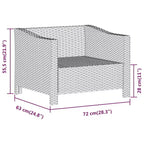 vidaXL Salotto da Esterno a 7 Pezzi con Cuscini in Poly Rattan Grigio