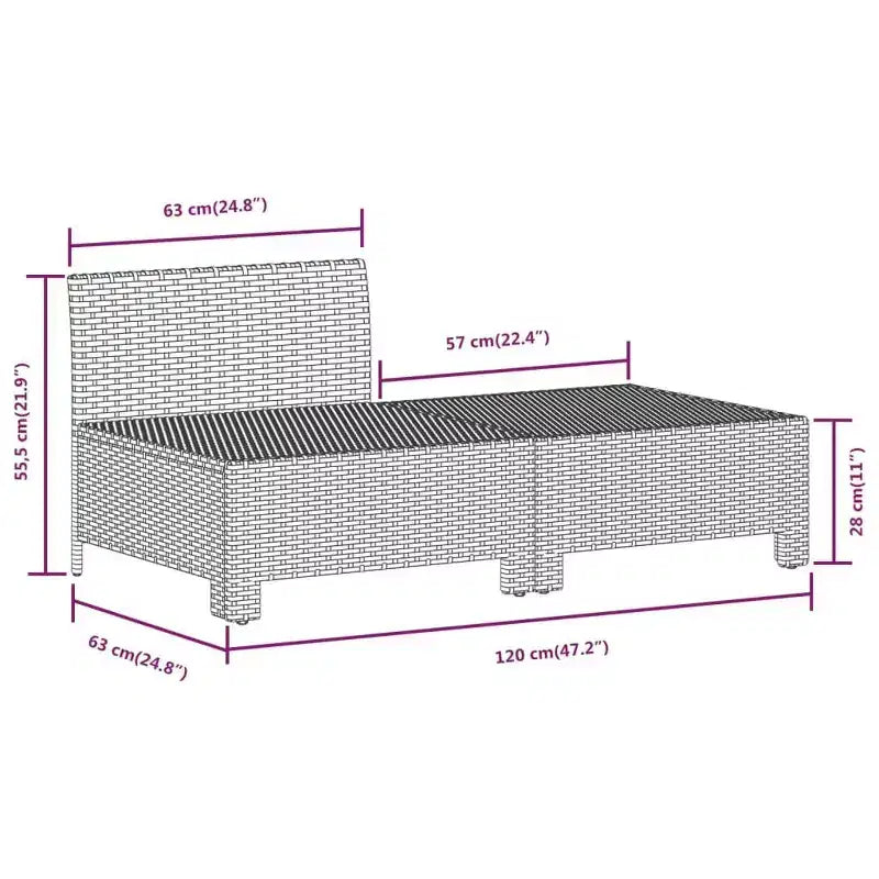 vidaXL Salotto da Esterno a 7 Pezzi con Cuscini in Poly Rattan Grigio