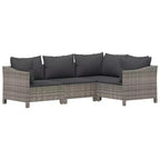 vidaXL Salotto da Esterno a 7 Pezzi con Cuscini in Poly Rattan Grigio