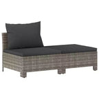 vidaXL Salotto da Esterno a 7 Pezzi con Cuscini in Poly Rattan Grigio