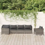 vidaXL Set Lounge da Giardino 6 pz con Cuscini Grigio in Polyrattan