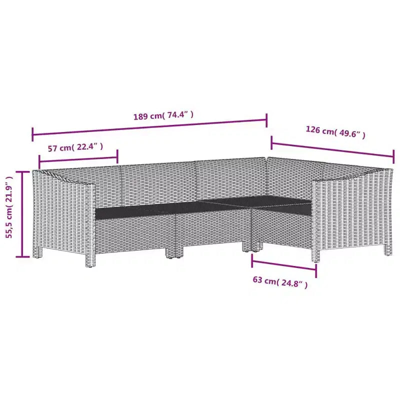 vidaXL Set Lounge da Giardino 6 pz con Cuscini Grigio in Polyrattan