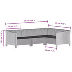 vidaXL Set Lounge da Giardino 6 pz con Cuscini Grigio in Polyrattan