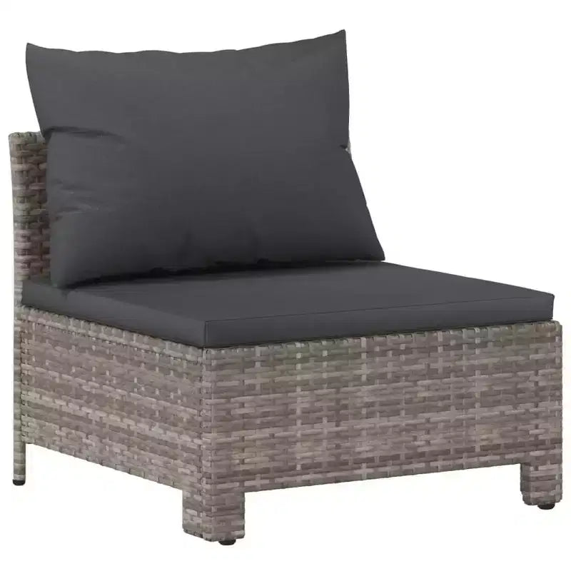 vidaXL Set Lounge da Giardino 6 pz con Cuscini Grigio in Polyrattan
