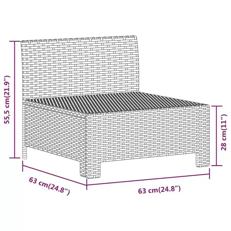 vidaXL Set Lounge da Giardino 6 pz con Cuscini Grigio in Polyrattan