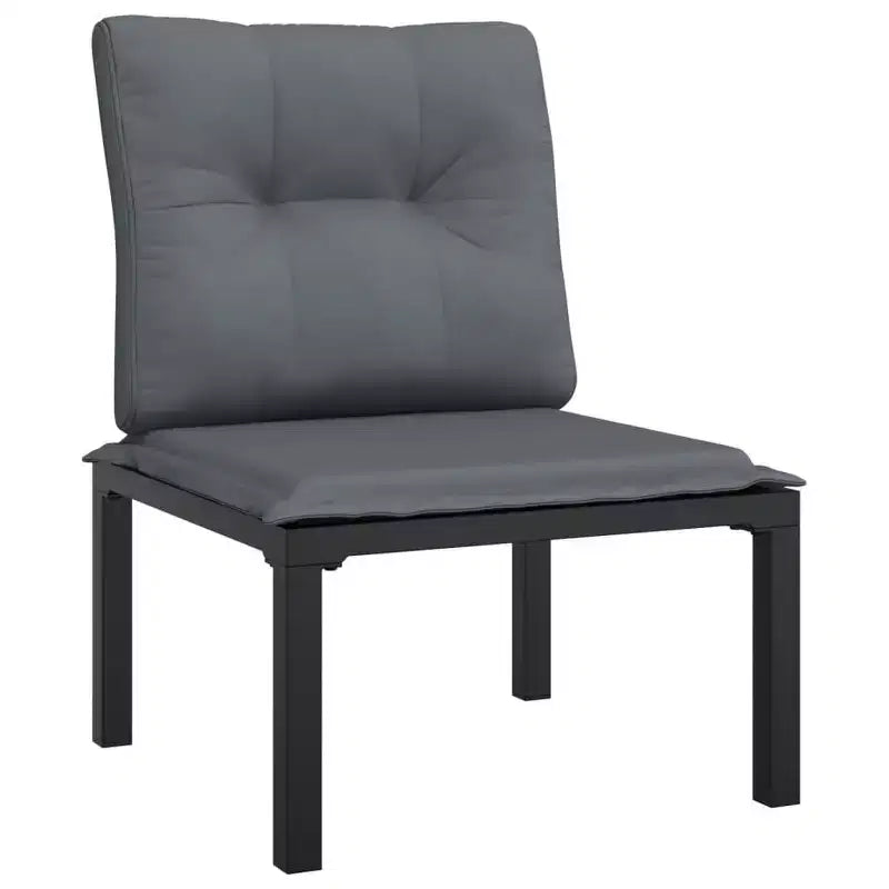 vidaXL Set Divani da Giardino 6 pz in Polyrattan Nero e Grigio