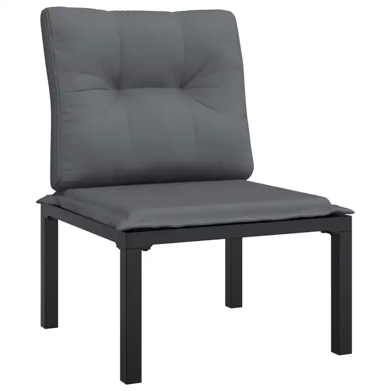 vidaXL Salon de jardin d'extérieur en résine tressée noir et gris
