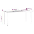 vidaXL Set da pranzo da giardino in polyrattan nero, acciaio, vetro temperato - Lunghezza tavolo 63 - 4 articoli