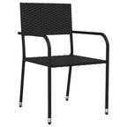 vidaXL Set da pranzo da giardino in polyrattan nero, acciaio, vetro temperato - Lunghezza tavolo 63 - 4 articoli