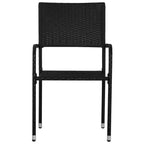vidaXL Set da pranzo da giardino in polyrattan nero, acciaio, vetro temperato - Lunghezza tavolo 63 - 4 articoli