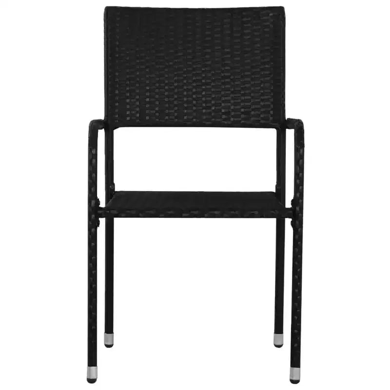 vidaXL Set da pranzo da giardino in polyrattan nero, acciaio, vetro temperato - Lunghezza tavolo 63 - 4 articoli