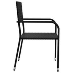 vidaXL Set da pranzo da giardino in polyrattan nero, acciaio, vetro temperato - Lunghezza tavolo 63 - 4 articoli