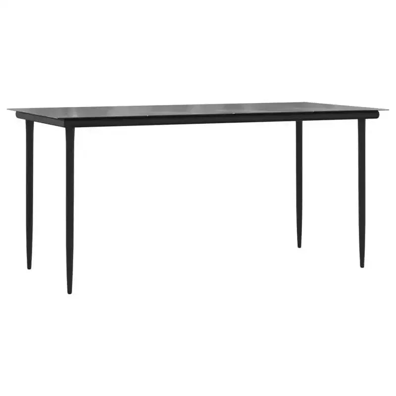vidaXL Set da pranzo da giardino in polyrattan nero, acciaio, vetro temperato - Lunghezza tavolo 63 - 4 articoli