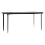 vidaXL Set da pranzo da giardino in polyrattan nero, acciaio, vetro temperato - Lunghezza tavolo 63 - 4 articoli