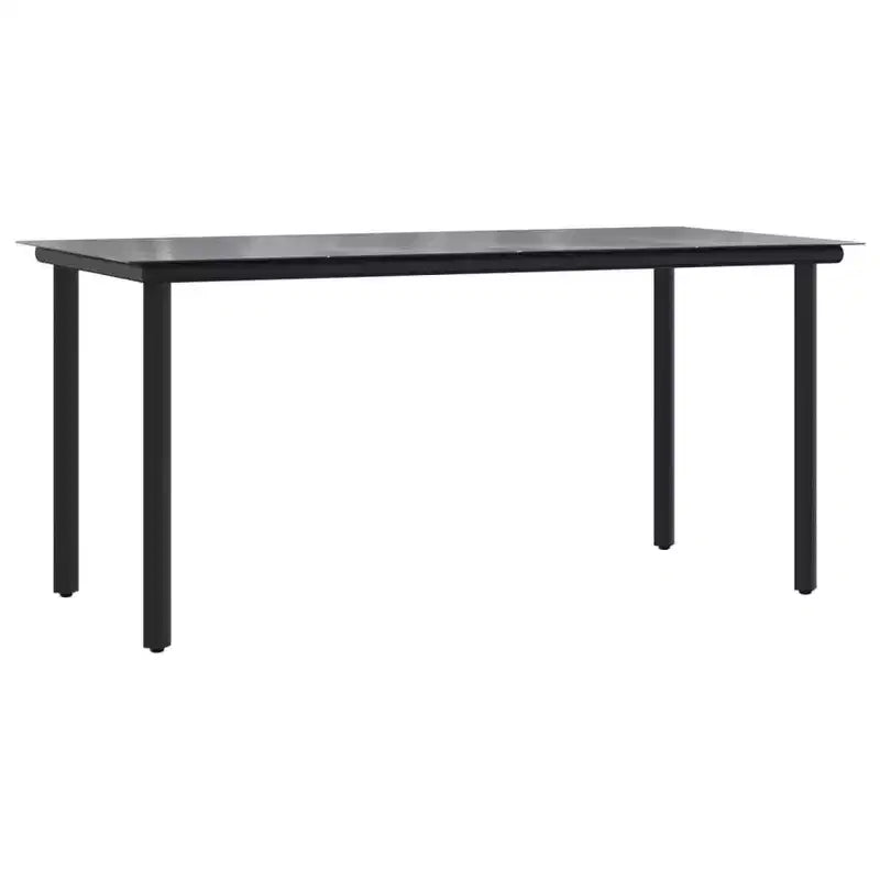 vidaXL Salon de jardin noir en résine tressée et acier empilable - Table 63 longueurs 6