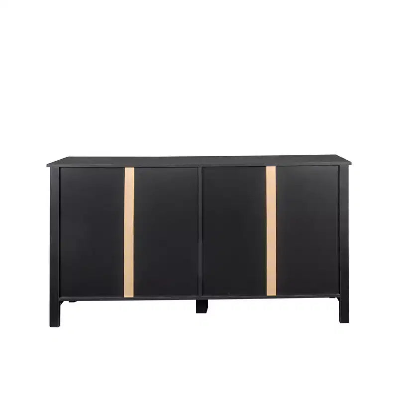 Buffet vaisselier avec rangement de 150 cm, meuble de rangement d'appoint vintage avec 4 portes, armoires de bar à café de style ferme pour cuisine, couloir, entrée