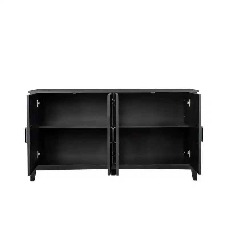 Buffet vaisselier avec rangement de 150 cm, meuble de rangement d'appoint vintage avec 4 portes, armoires de bar à café de style ferme pour cuisine, couloir, entrée