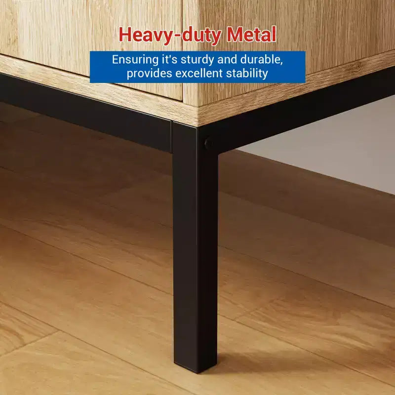 Credenza da 80 cm, armadietto in rattan con ripiani regolabili, credenza da cucina per soggiorno, sala da pranzo, ingresso