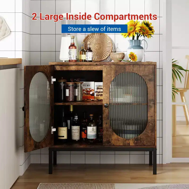 Credenza da 80 cm, armadietto in rattan con ripiani regolabili, credenza da cucina per soggiorno, sala da pranzo, ingresso