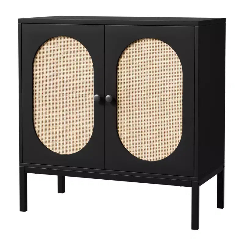 Credenza da 80 cm, armadietto in rattan con ripiani regolabili, credenza da cucina per soggiorno, sala da pranzo, ingresso