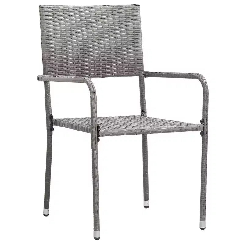 vidaXL Set da pranzo da giardino in rattan PE nero, acciaio verniciato a polvere, vetro - Lunghezza tavolo 63 Grigio 4