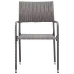 vidaXL Set da pranzo da giardino in rattan PE nero, acciaio verniciato a polvere, vetro - Lunghezza tavolo 63 Grigio 4
