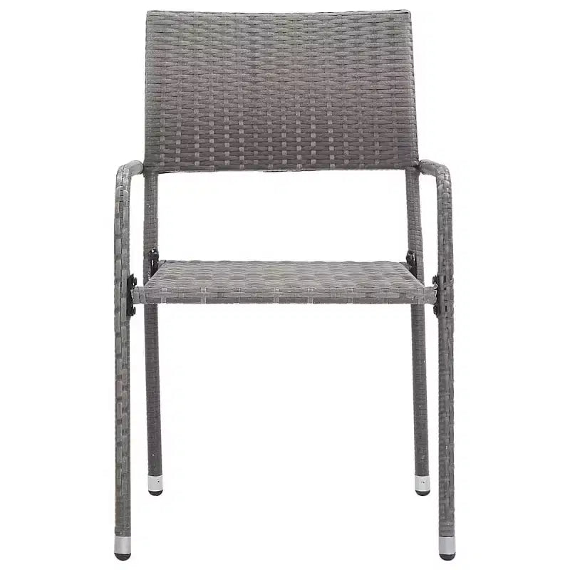 vidaXL Set da pranzo da giardino in rattan PE nero, acciaio verniciato a polvere, vetro - Lunghezza tavolo 63 Grigio 4