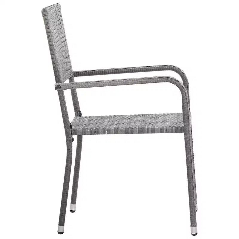 vidaXL Set da pranzo da giardino in rattan PE nero, acciaio verniciato a polvere, vetro - Lunghezza tavolo 63 Grigio 4