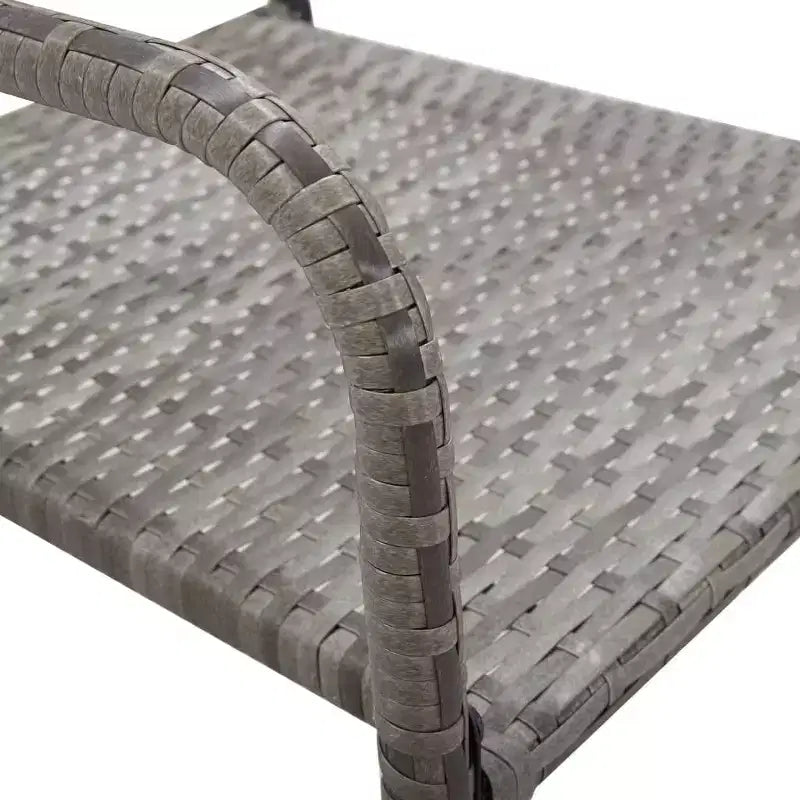 vidaXL Set da pranzo da giardino in rattan PE nero, acciaio verniciato a polvere, vetro - Lunghezza tavolo 63 Grigio 4