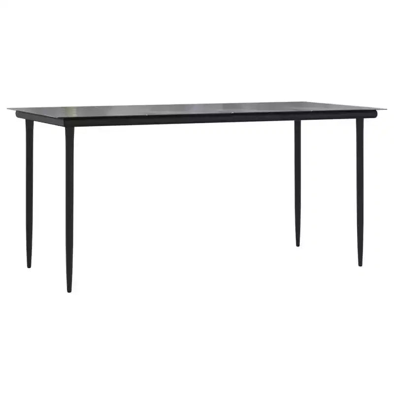 vidaXL Set da pranzo da giardino in rattan PE nero, acciaio verniciato a polvere, vetro - Lunghezza tavolo 63 Grigio 4