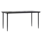 vidaXL Set da pranzo da giardino in rattan PE nero, acciaio verniciato a polvere, vetro - Lunghezza tavolo 63 Grigio 4