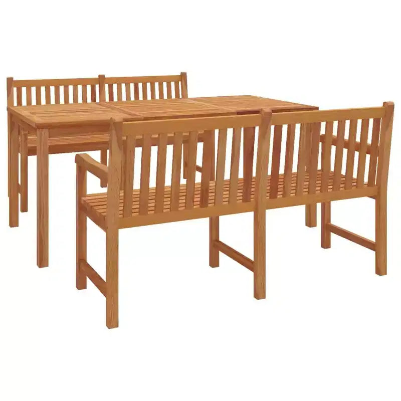 vidaXL Set da pranzo da giardino Teak naturale Legno massello di teak Grande Durevole