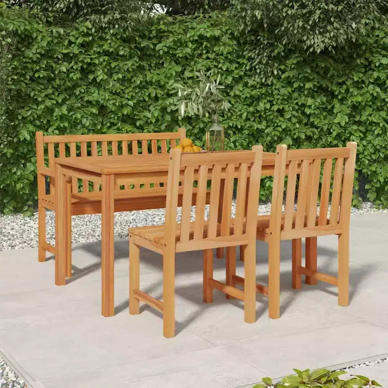 vidaXL Set da pranzo da giardino in teak in legno duro levigato fine, medio