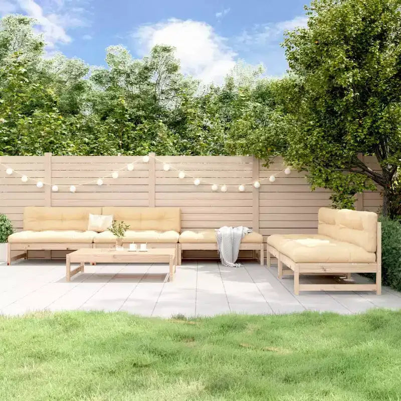 vidaXL Set Lounge da Esterno 6 pz - Legno Massello di Pino - Design Modulare per Giardino, Terrazza, Balcone