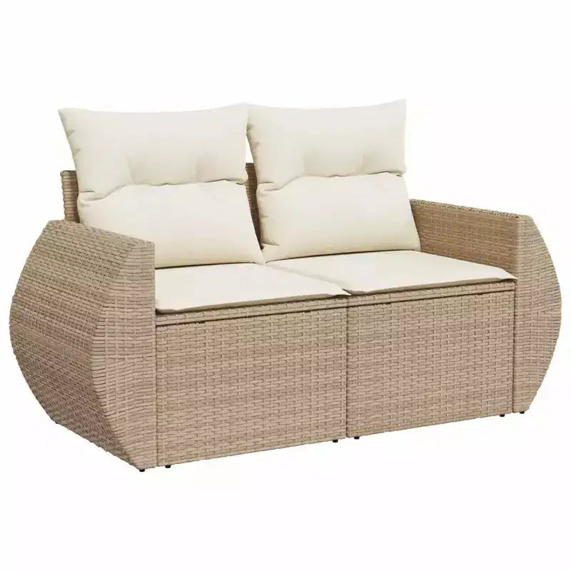 vidaXL Salon de jardin en rotin PE beige l:250 cm résistant aux UV