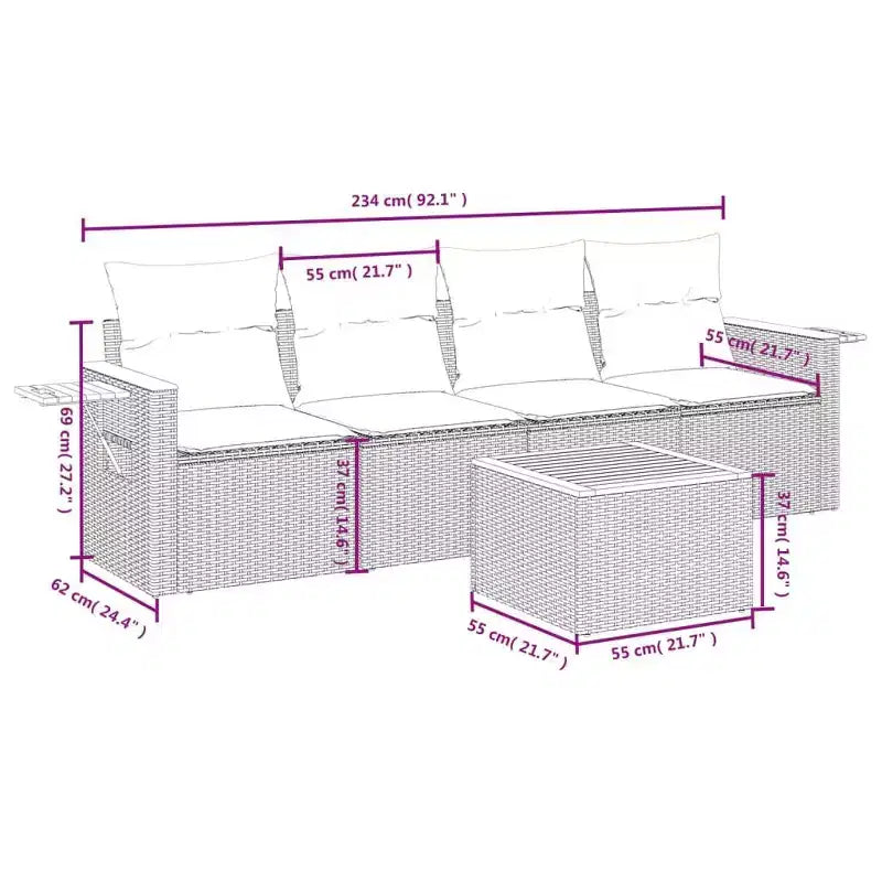 vidaXL Set di Divani da Giardino Grigio