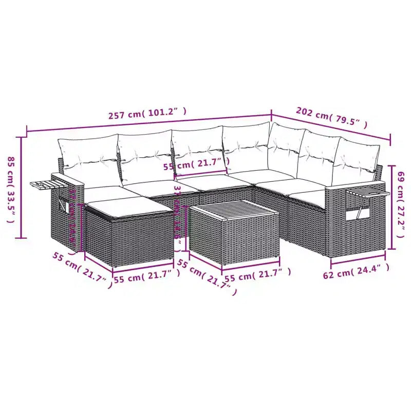 vidaXL Set Divani da Giardino Grigio, Grigio Scuro