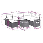 vidaXL Set Divani da Giardino Grigio, Grigio Scuro