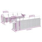 vidaXL Set divani da giardino in polyrattan nero 234 cm