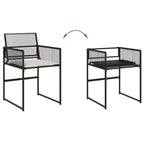 vidaXL Set da pranzo da patio con cuscini Tavolo e sedia da esterno in polyrattan nero