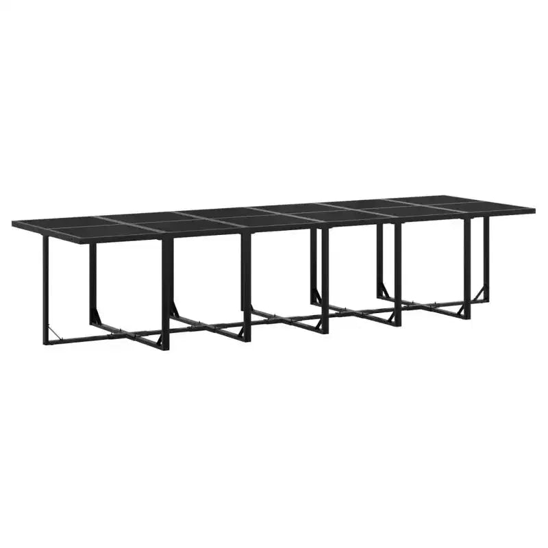 vidaXL Set da pranzo da patio con cuscini Tavolo e sedia da esterno in polyrattan nero