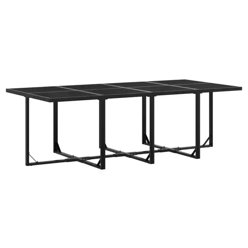 vidaXL Set da Pranzo per Esterni con Cuscini 13 pz in Textilene Nero - Sedie Salvaspazio Pieghevoli, Resistente ai Raggi UV, Tavolo in Vetro Temperato