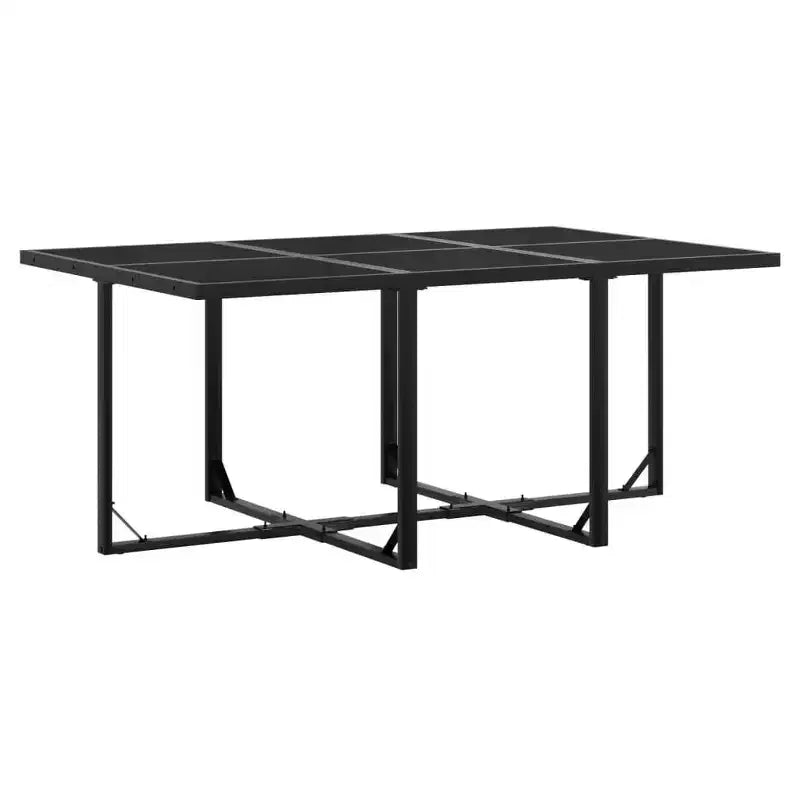 vidaXL Set da pranzo da esterno 11 pz con cuscini, in textilene, nero