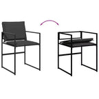 vidaXL Set da pranzo da esterno 11 pz con cuscini, in textilene, nero